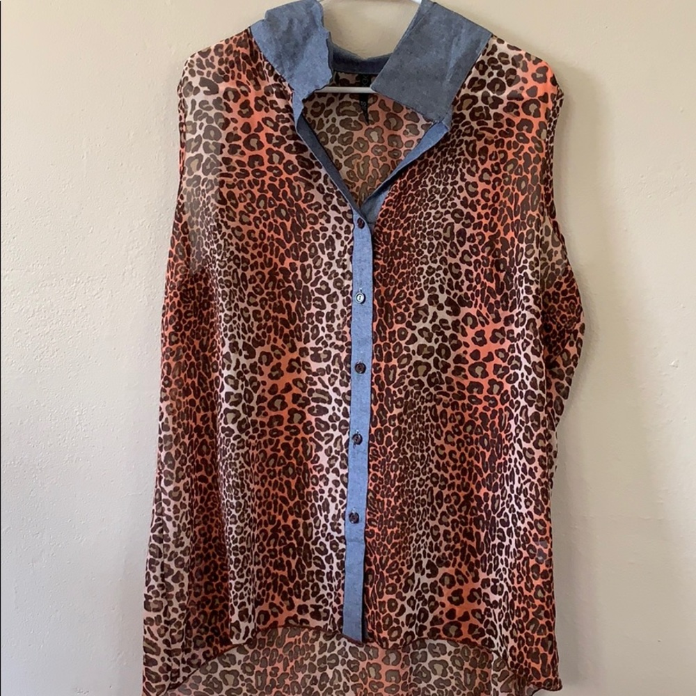 Sheer cheetah print top!
